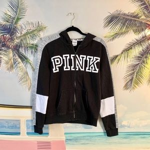 ❣️🌻VS Pink Color block Zip-up Hoodie